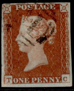 GB QV SG8, 1d red-brown, FINE USED. Cat £35.  TC