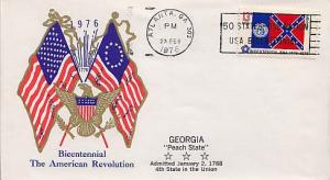 United States, First Day Cover, Flags, Georgia