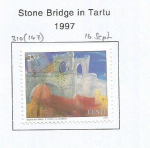 ESTONIA - 1997 - Stone Bridge in Tartu - Perf Single Stamp - Mint Lightly Hinged