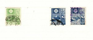 JAPAN Stamps{10}CHERRY BLOSSOMS DRAGONFLIES FUJI 1920s Page ex Collection MAL281