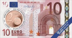 Sierra Leone - 2022 Euro Currency Anniversary - Stamp Souvenir Sheet SRL220169b2