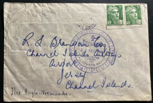 1946 Paris France Hotel Lutetia Airmail Cover To Jersey Channel Islands