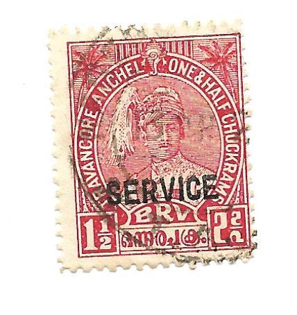 India - Travancore State 1939 - Scott #O46 *