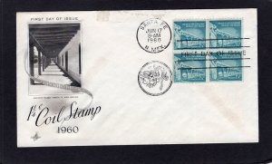 1054a Palace of the Governors, FDC 2 coil pair Art Craft cachet