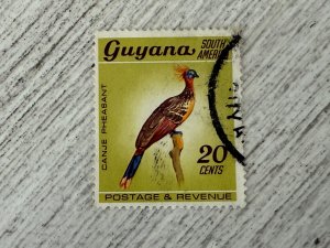 Guyana #46 Used, 20c, Canje Pheasant (Hoatzin), 2024 SCV $0.25