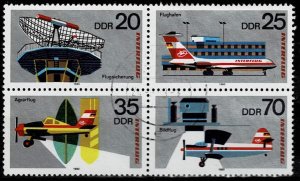 Germany DDR 1980 Sc#2112a used pair, Interflug Airlines