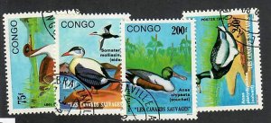 Congo People's Republic; Scott 915-918;  1991;  Used; Complete Set; Ducks