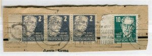 GERMANY; RUSSIA ALLIED ZONE 1948 fine used Famous Germans POSTMARK PIECE