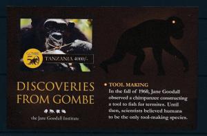 [27005] Tanzania 2010  Jane Goodall Tool Making Chimpanzee MNH Sheet