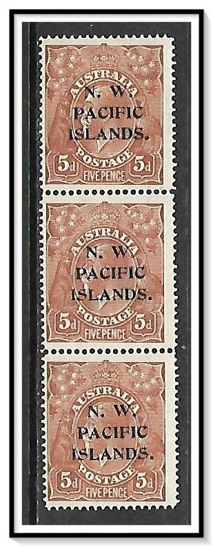 North West Pacific Islands #17 Vertical abc Strip of 3 MHR