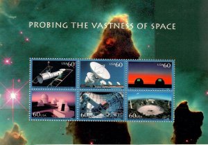 US: 2000 PROBING VASTNESS OF SPACE Sc 3409; 60 Cents Values Cut From Press Sheet