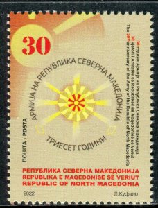 327 - NORTH MACEDONIA 2022 - 30 Years of the Army of the Mecedonia - MNH