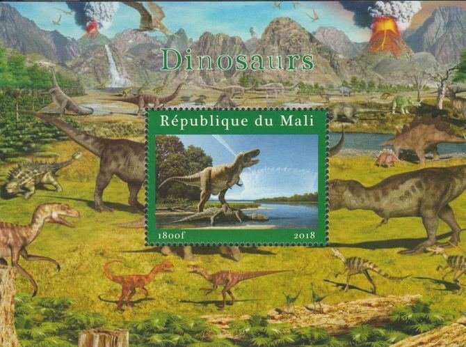 MALI - 2018 - Dinosaurs - Perf Souv Sheet #2 - MNH - Private Issue