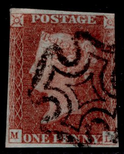 GB QV SG8, 1d red-brown PLATE 37, USED. Cat £110. BLACK MX ML