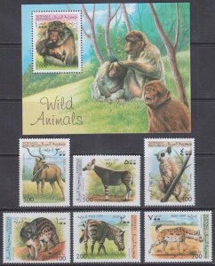 SOMALI REP # 024 CPL MNH SET of 6 + S/S - VARIOUS WILDLIFE