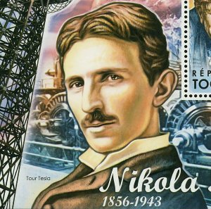 Great Physicists Stamp Andrei Sakharov Tour Nikola Tesla S/S MNH #4268 / Bl.663