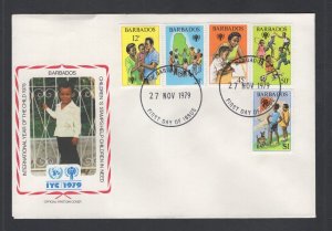 Barbados #519-23  (1980 Year of the Child set ) on unaddressed P.O. cachet FDC