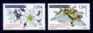 Andorra (French) Sc# 782-3 MNH Flower / Salamander