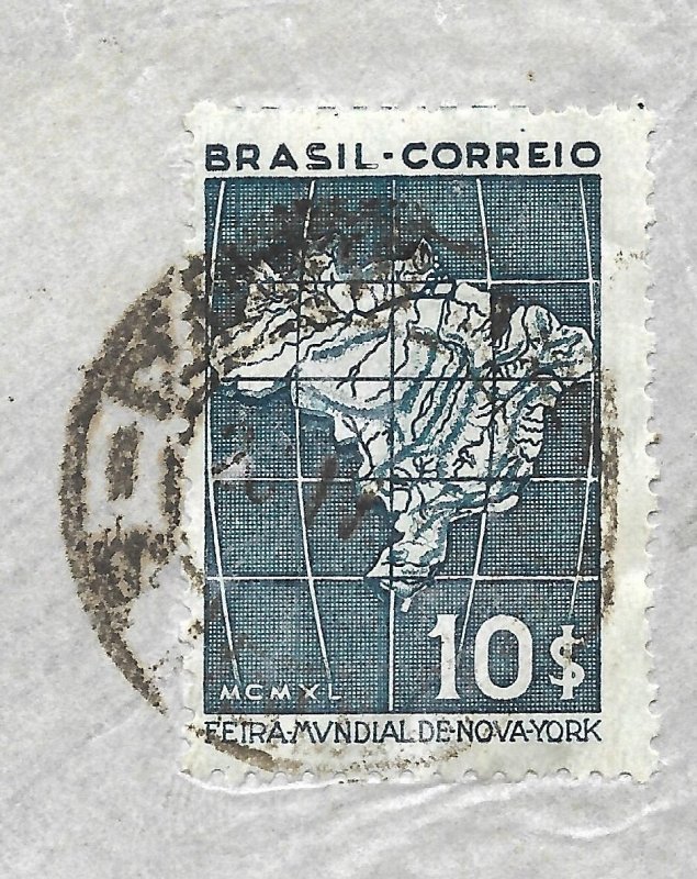 Doyle's_Stamps: Brazil to NYC Censored WWII-Era Cover Postal History