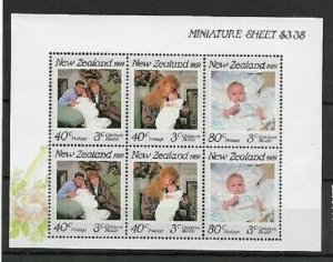 1989 NEW ZEALAND - SG: MS 1519 - HEALTH - ROYAL BIRTH - UNMOUNTED MINT