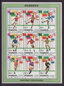 Penrhyn B19 Soccer Miniature Sheet MNH VF