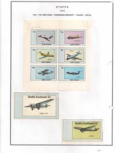 SCOTLAND - STAFFA - 1982 - Passenger Aircraft - Perf 6v, Souv, D/L Sheets - MLH