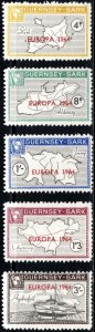 1964 Cinderella Commodore Shipping Company Guernsey Sark Europa Set/5 MNH