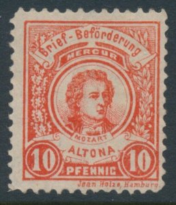 Altona C8 10Pf Red Verkehrs-Anstalt Town Local, PrivatPost MNG Mozart