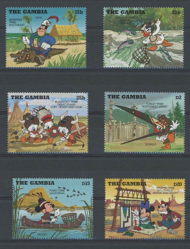 Disney Stamps Tribe Donald Mickey Serie Set of 6 Stamps Mint NH