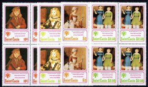 St.Lucia 1979 Sc#473/476  Cranach/Velazquez/Chardin/ICY Block of 4 MNH