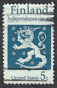 United States #1334 5¢ Finland Independence (1967). Used.