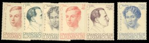 Luxembourg #B98-103 Cat$36, 1939 Grand Duchess Charlotte and Prince Felix, co...