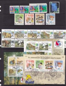 New Zealand x 3 mini sheets,1 block,2 sets & a single used (CTO)