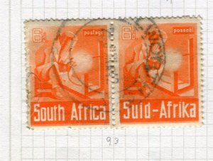 SOUTH AFRICA; 1941 early Large War Effort issue fine used 6d. Pair