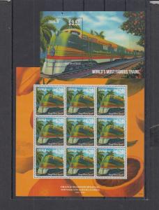 TUVALU 2 SHEETS TRAINS LOCOMOTIVES