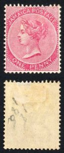 Jamaica SG18 1d rose Wmk Crown CA M/M Cat 80 pounds