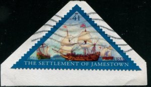 4136 US 41c Jamestown Settlement SA, used on paper