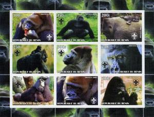 GORILLAS Scout Emblem Sheet (9) Perforated Mint (NH)