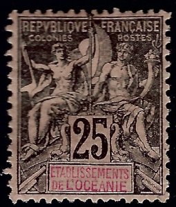 French Polynesia Sc#11 Mint OG F-VF gum stains SCV$60...French Polynesia is Hot!