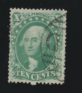 US 33 10c Washington Used w/ Partial Boston PAID Cancel VF SCV $180