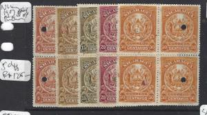 Nicaragua  (ack)   190 5 Plate Proof Bl Of 4 With Punch Holes  Ex Archives