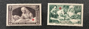 France semi postal scott# B101-B102 Red Cross 1940 MH
