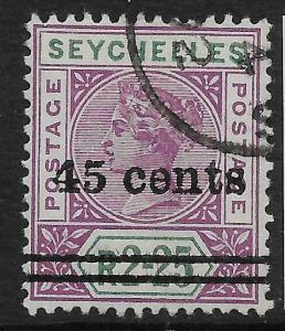 SEYCHELLES SG45 1902 45con 2r25 BRIGHT MAUVE & GREEN FINE USED