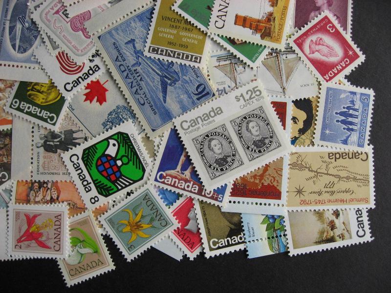 CANADA 80 different mostly MNH some higher FV stuff scattered, check them