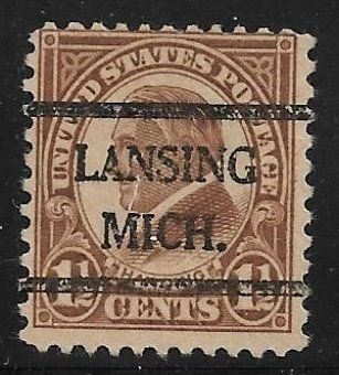 US Bureau Precancels: MI: Lansing; #633-42; 1½¢ 1926-31; PSS CV $2.50