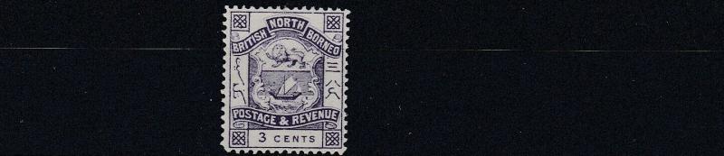 NORTH BORNEO  1882 - 92  S G 39  3C VIOLET  NO GUM 