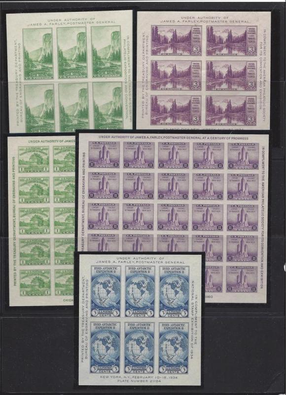 United States, 730-31,735,750-51, FarleyFive S/S, **MNH**