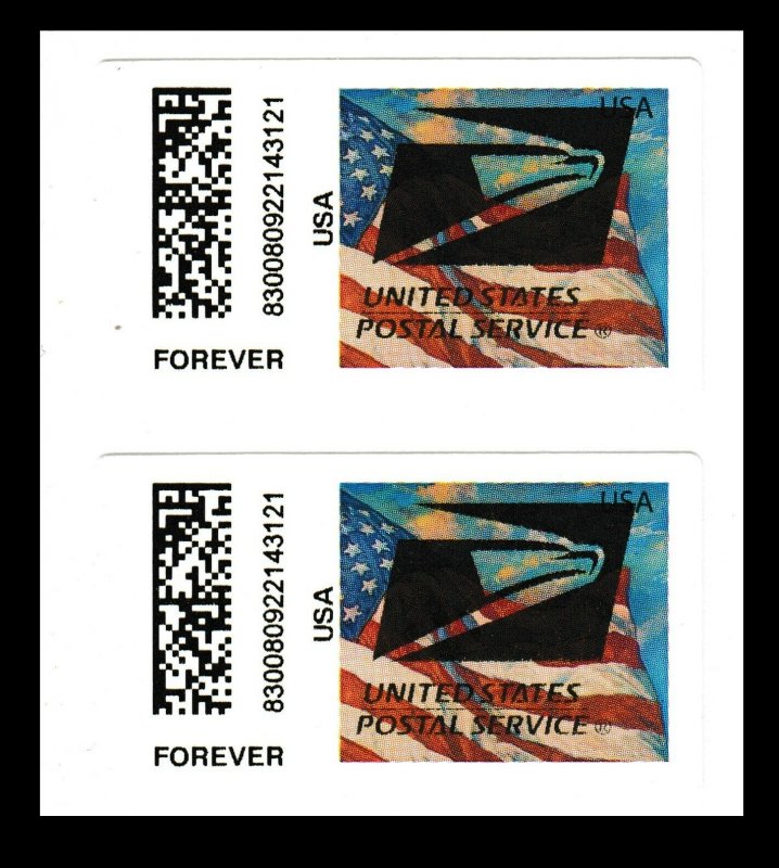 US CVP91a Flag at Dusk Kiosk ATM forever vert pair (2 stamps) MNH 2014
