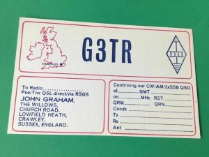 Crawley England G3TR vintage  unused Qsl Radio card Ref 54650