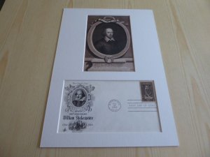William Shakespeare USA FDC Cover and mounted photograph mount size A4